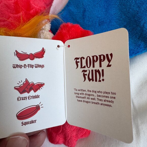 NWT Bark Box WETBEARD THE DRAGON Plush Dog Toy, Blue + Red, Large (50+ lbs) - Picture 10 of 15